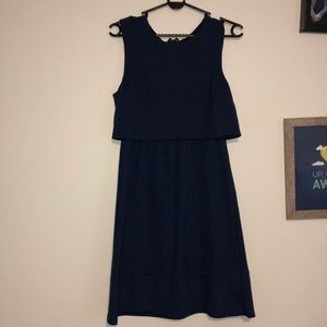 Black and navy striped dress